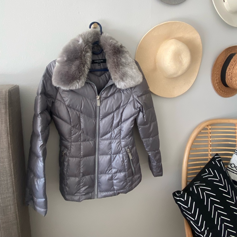 Kenneth Cole puffer/furry jacket